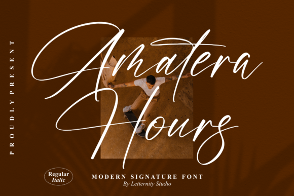 Amatera Hours: A Script Font for Creative Campaigns