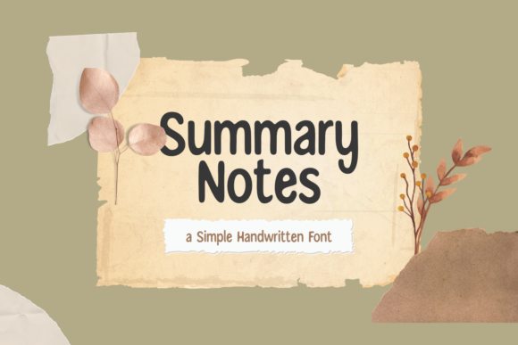 Summary Notes Font for Business